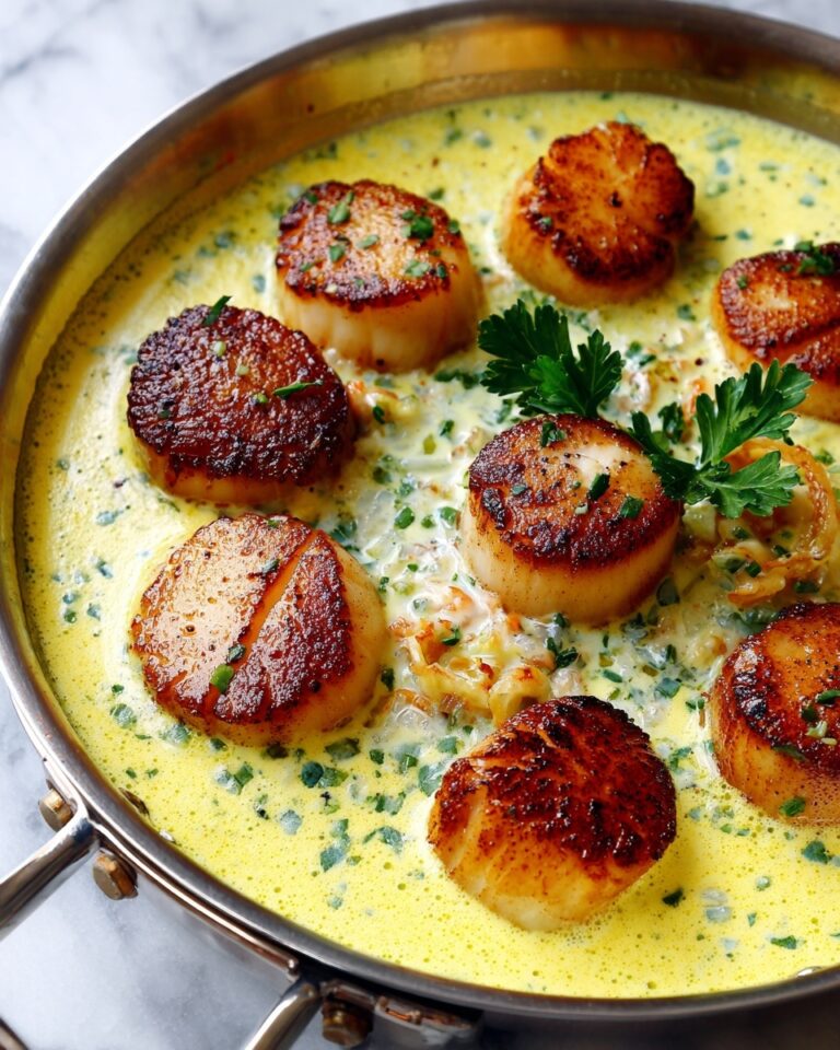 Creamy Lemon Garlic Pan-Seared Scallops Recipe