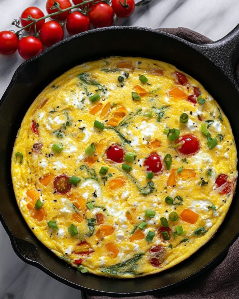 Easy Frittata with Cherry Tomatoes, Bell Peppers, and Mozzarella Recipe