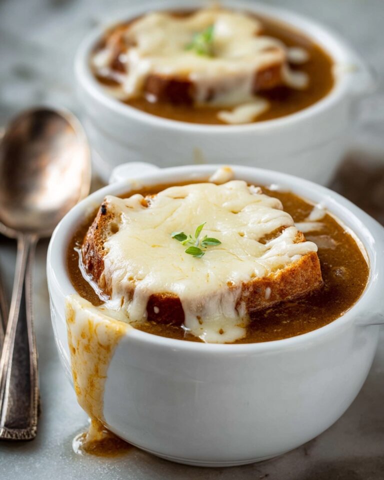 French Onion Soup with Baguette and Gruyère Recipe