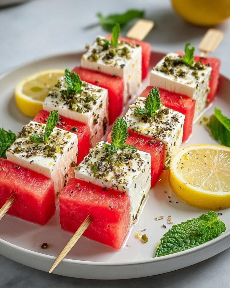 Refreshing Watermelon Feta Skewers with Balsamic Glaze Recipe
