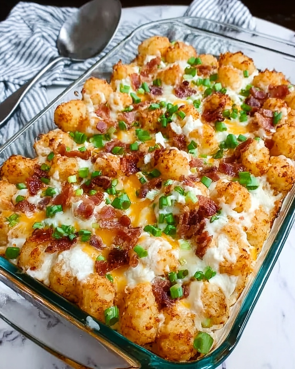 Chicken Bacon Ranch Tater Tot Casserole Recipe - Recipe Image