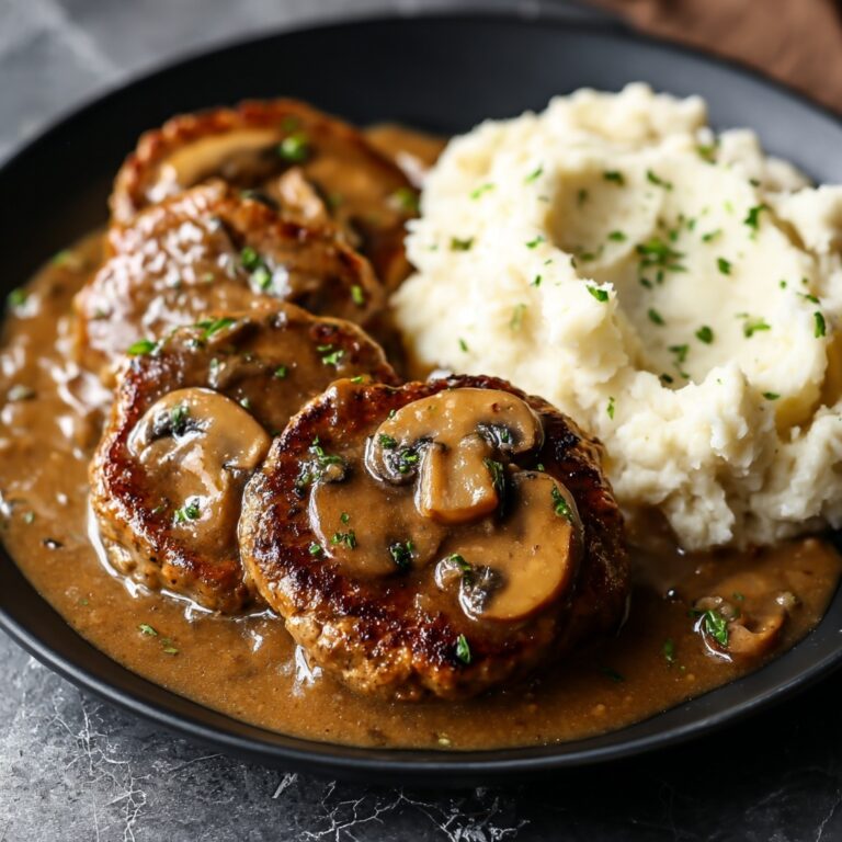 Turkey Salisbury Steaks with Mushroom Gravy Recipe