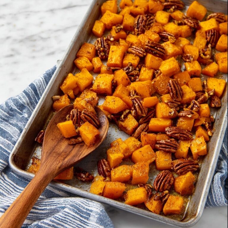Roasted Maple Butternut Squash with Pecans Recipe
