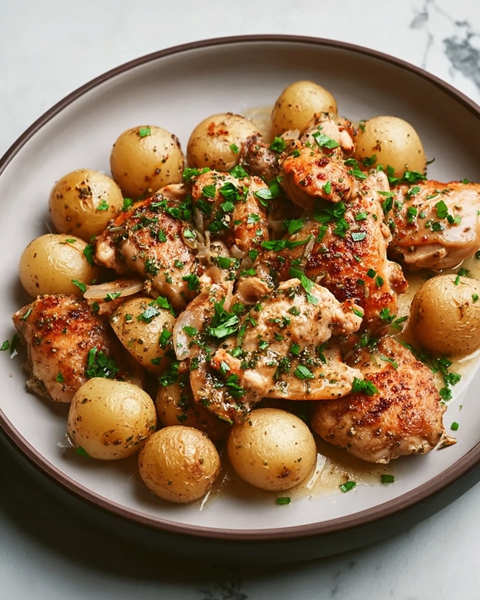 Slow Cooker Parmesan Garlic Chicken and Potatoes Recipe - Recipe Image