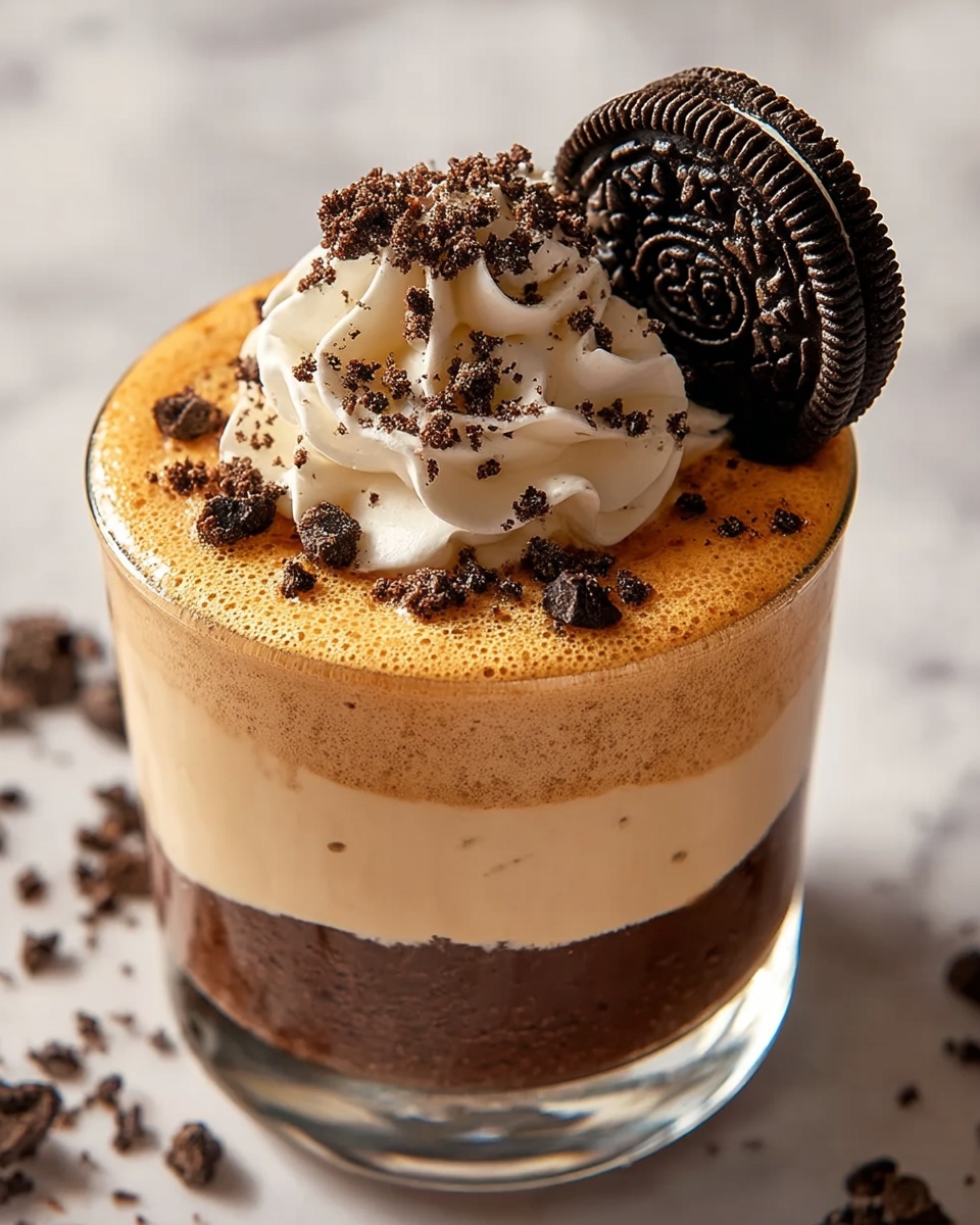 Creamy Espresso Mocha Mocktail with Oreo Crunch Recipe - Recipe Image