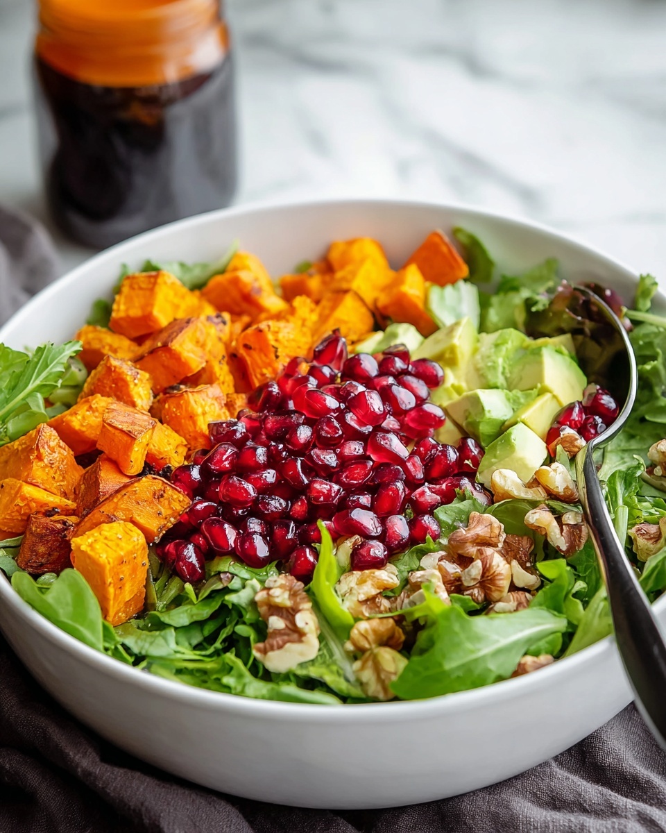Sweet Potato Pomegranate Salad with Feta and Balsamic Vinaigrette Recipe - Recipe Image