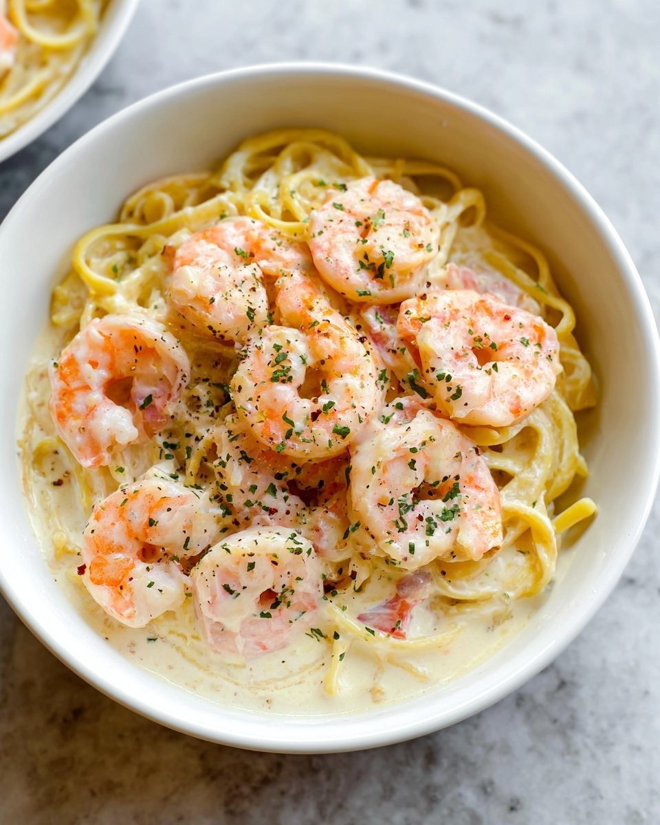 Creamy Lemon Garlic Shrimp Pasta Recipe - Recipe Image