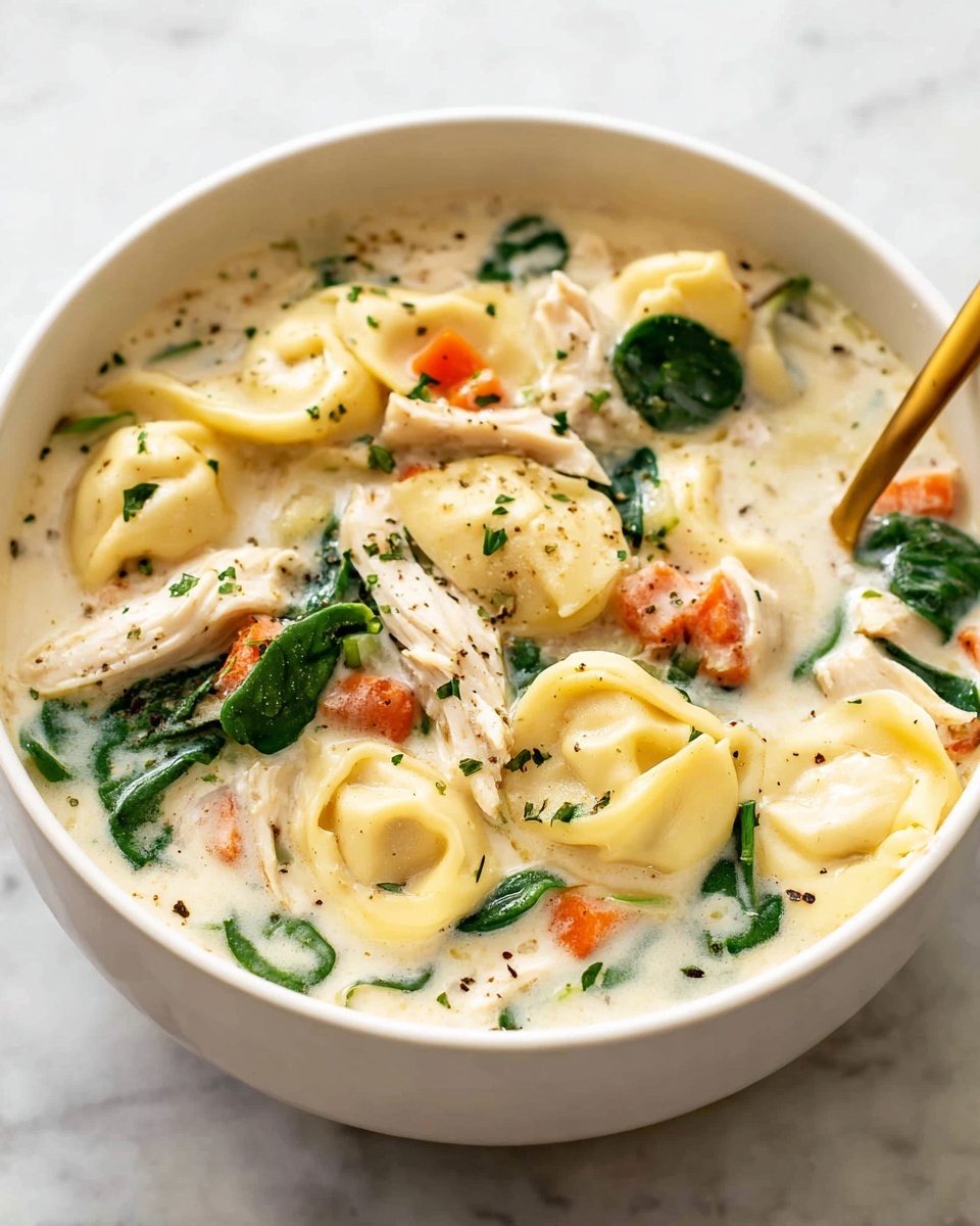 Creamy Lemon Chicken Tortellini Soup Recipe - Recipe Image