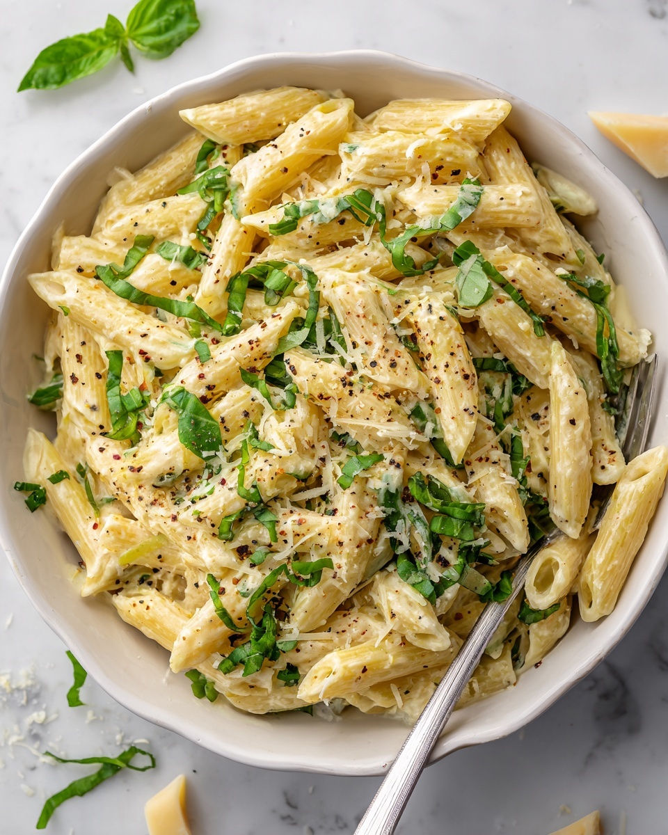 Creamy Lemon Basil Pasta Recipe - Recipe Image
