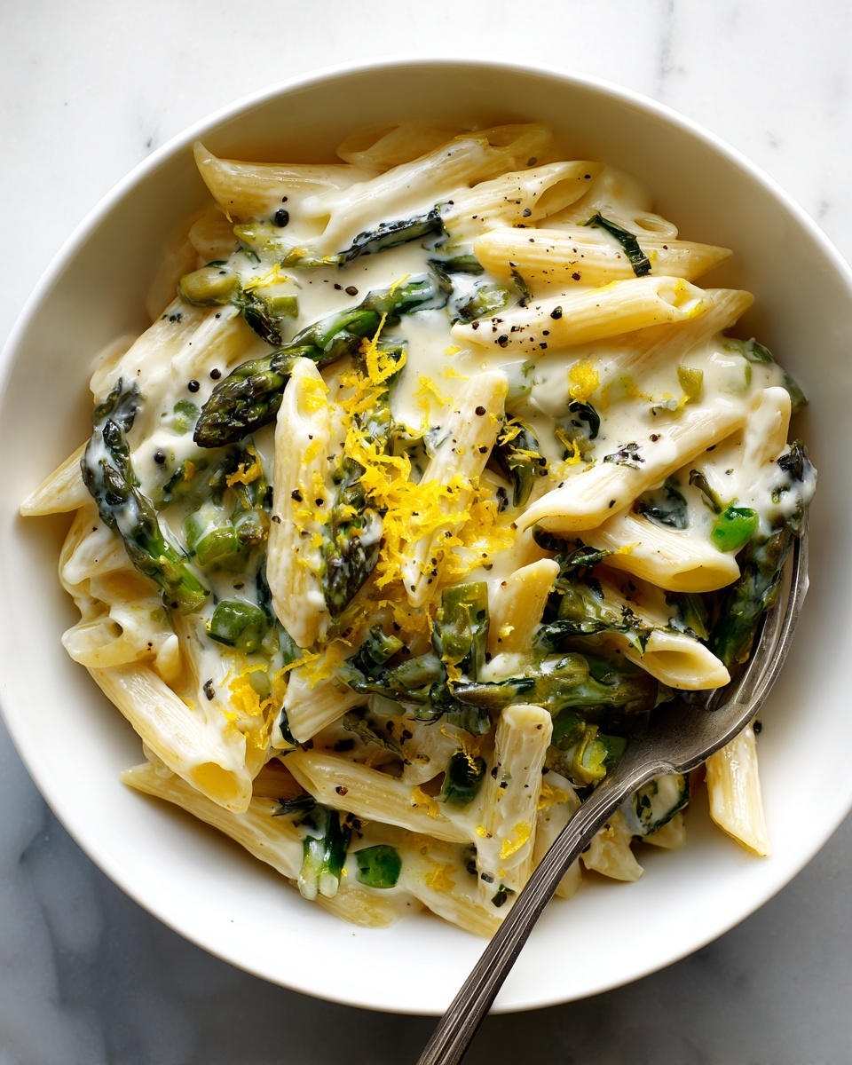 Creamy Lemon Asparagus Pasta Recipe - Recipe Image