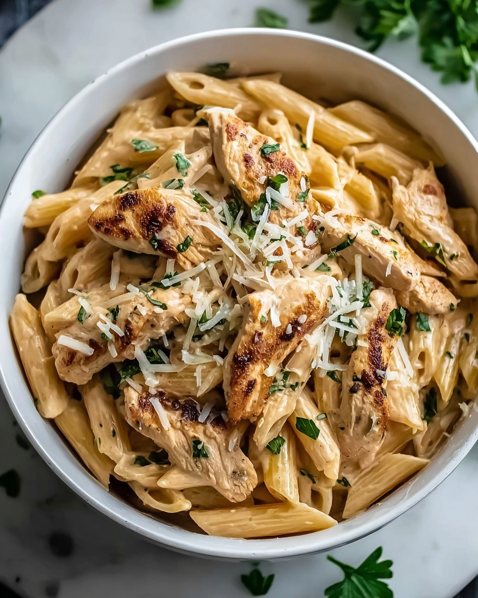 Flavor-Packed and Guilt-Free Healthy Garlic Parmesan Chicken Pasta Recipe - Recipe Image