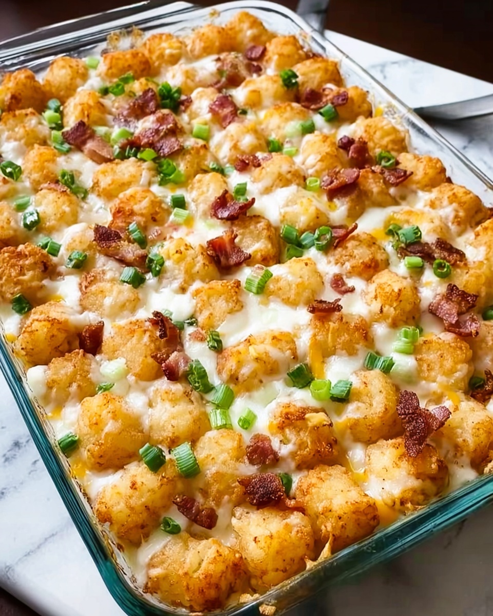 Chicken Bacon Ranch Tater Tot Casserole Recipe - Recipe Image