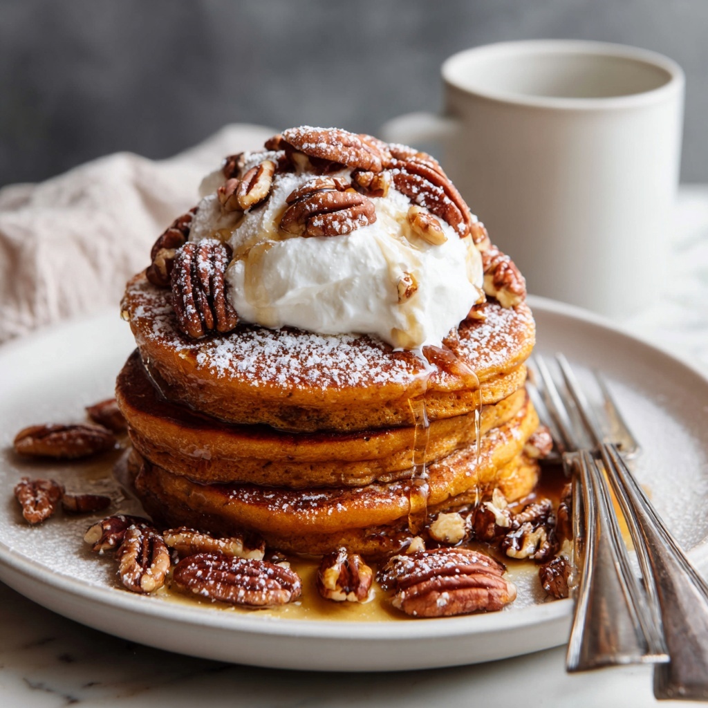 Sweet Potato Pancake Stacks with Mascarpone and Candied Pecans Recipe - Recipe Image