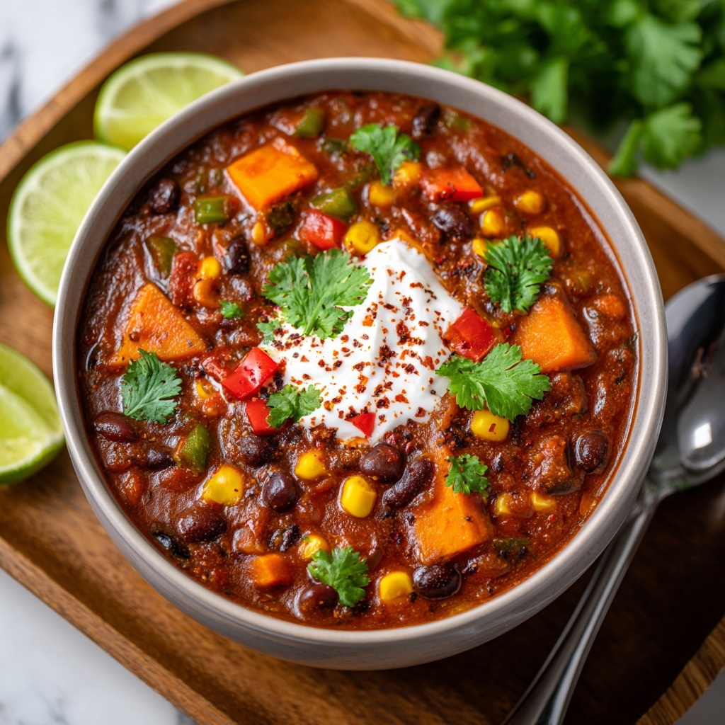 Crock Pot Sweet Potato Black Bean Chili Recipe - Recipe Image