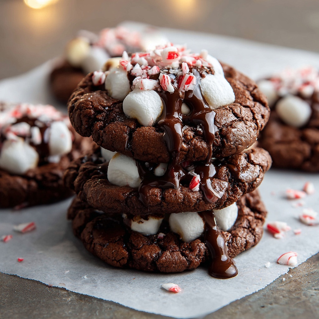 Chocolate Peppermint Marshmallow Cookies Recipe - Recipe Image