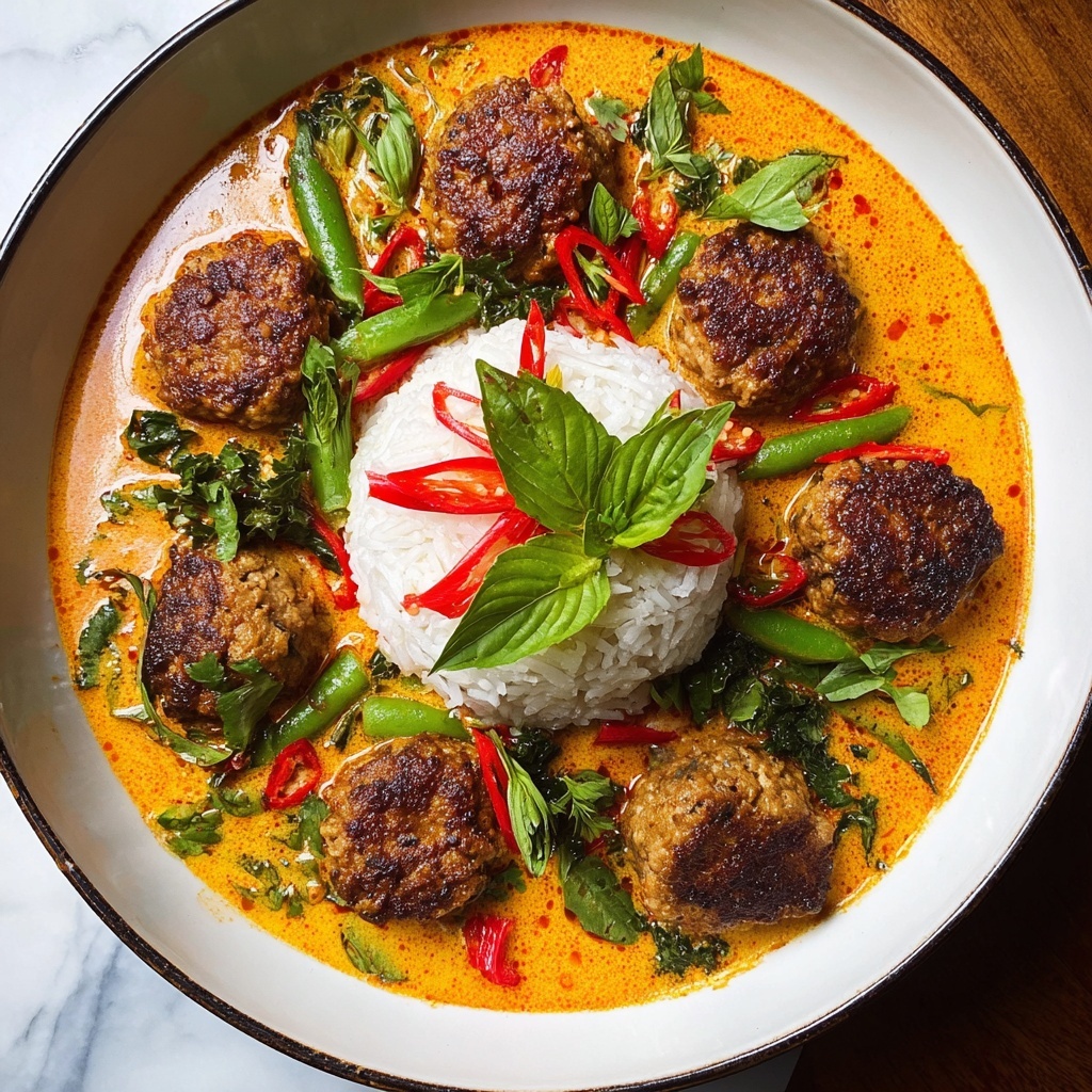 Thai Chicken Meatballs in Coconut Curry Recipe - Recipe Image