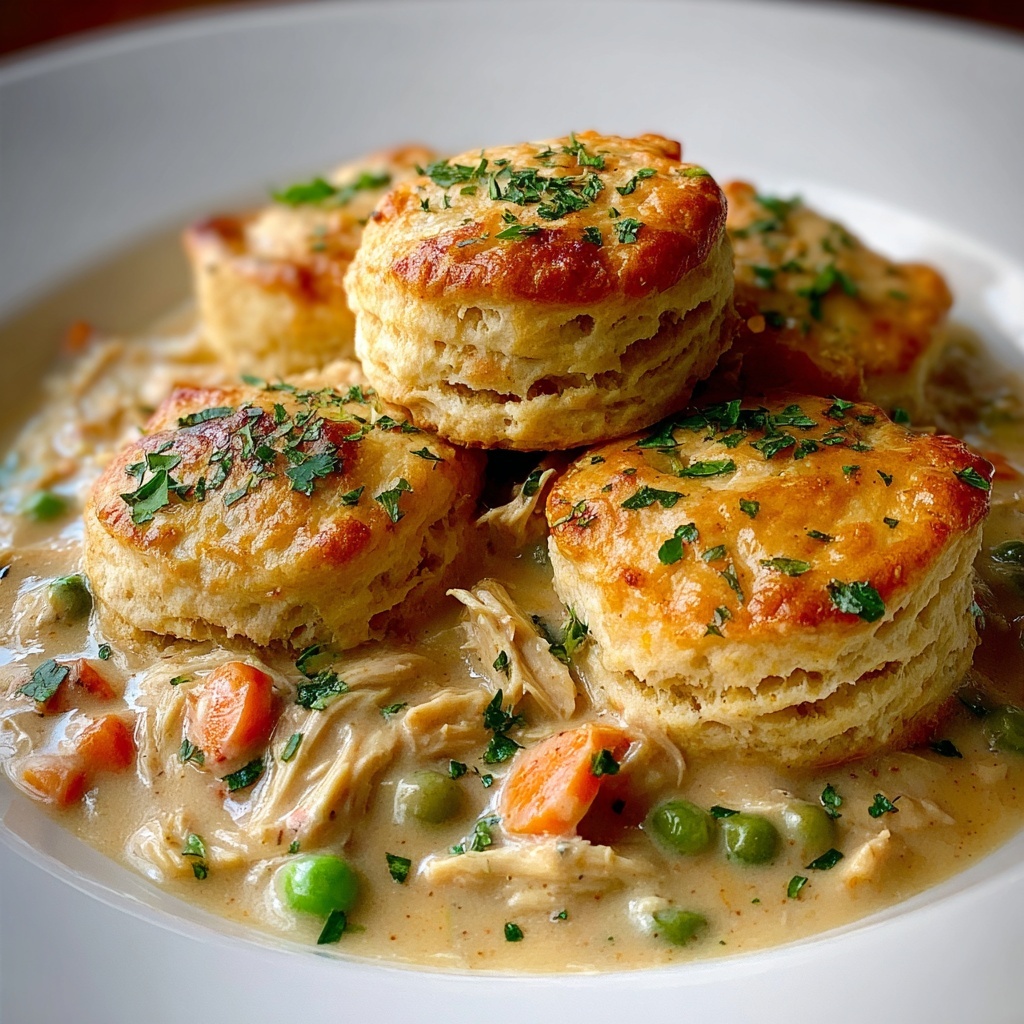 Chicken Pot Pie with Biscuits Recipe - Recipe Image