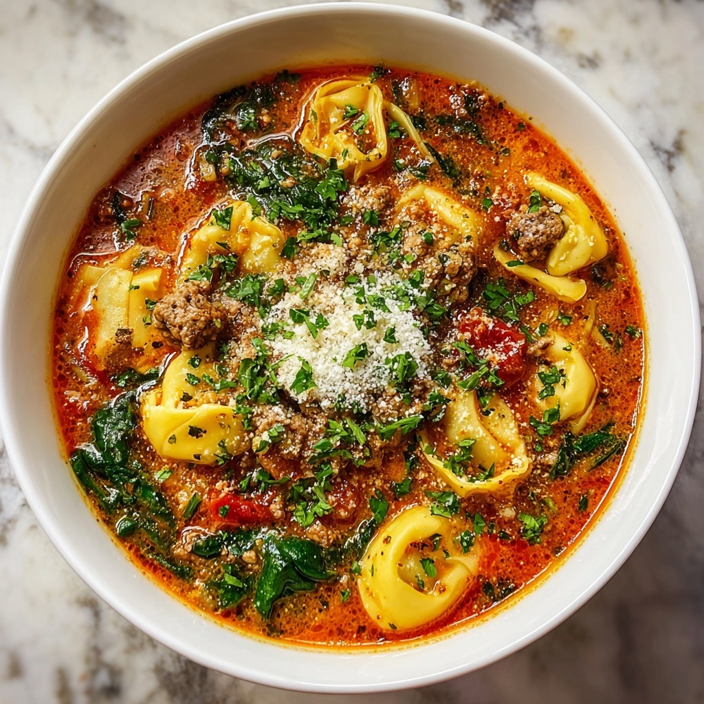 Spicy Sausage and Tortellini Soup Recipe - Recipe Image