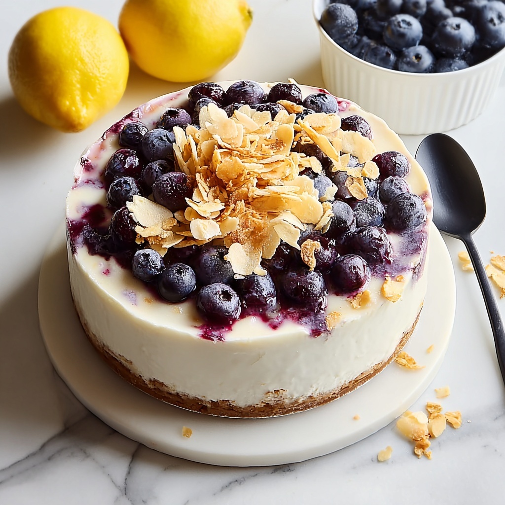 No-Bake Lemon Dazzling Blueberry Cream Cake Recipe - Recipe Image