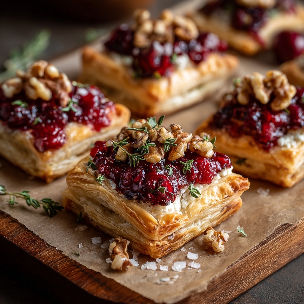 Holiday Cranberry Brie Puff Pastry Tartlets Recipe - Recipe Image