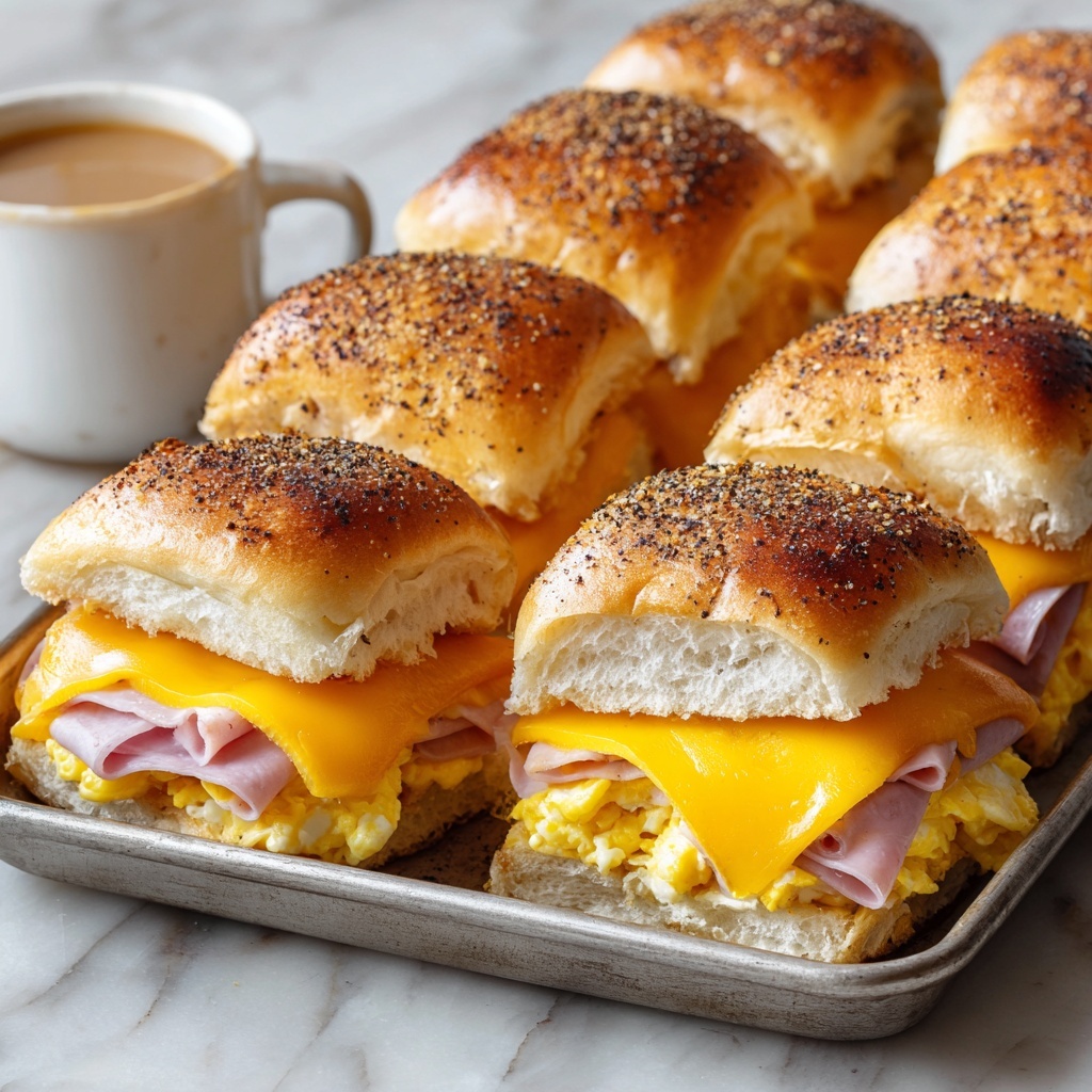 Mini Breakfast Sliders with Cheesy Savory Fillings on Sweet Hawaiian Rolls Recipe - Recipe Image