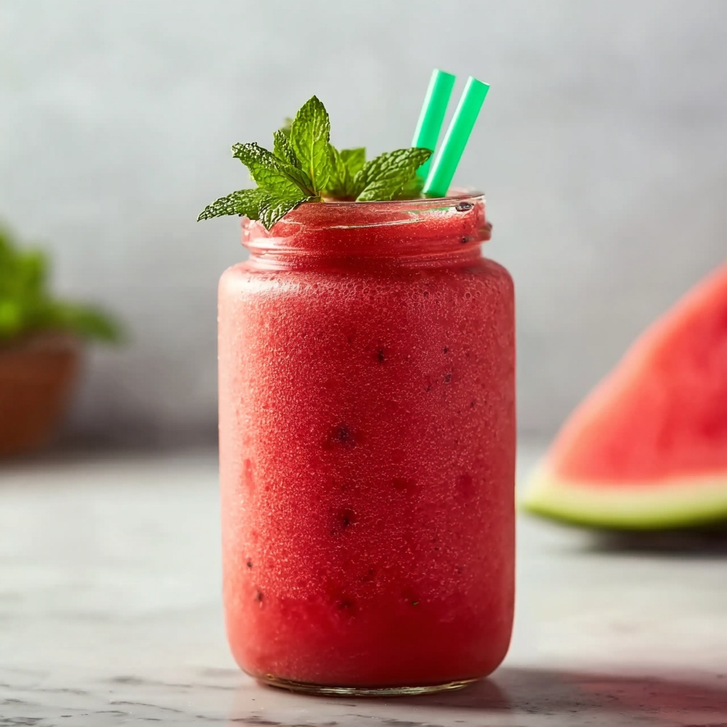 Watermelon Strawberry Smoothie Recipe - Recipe Image