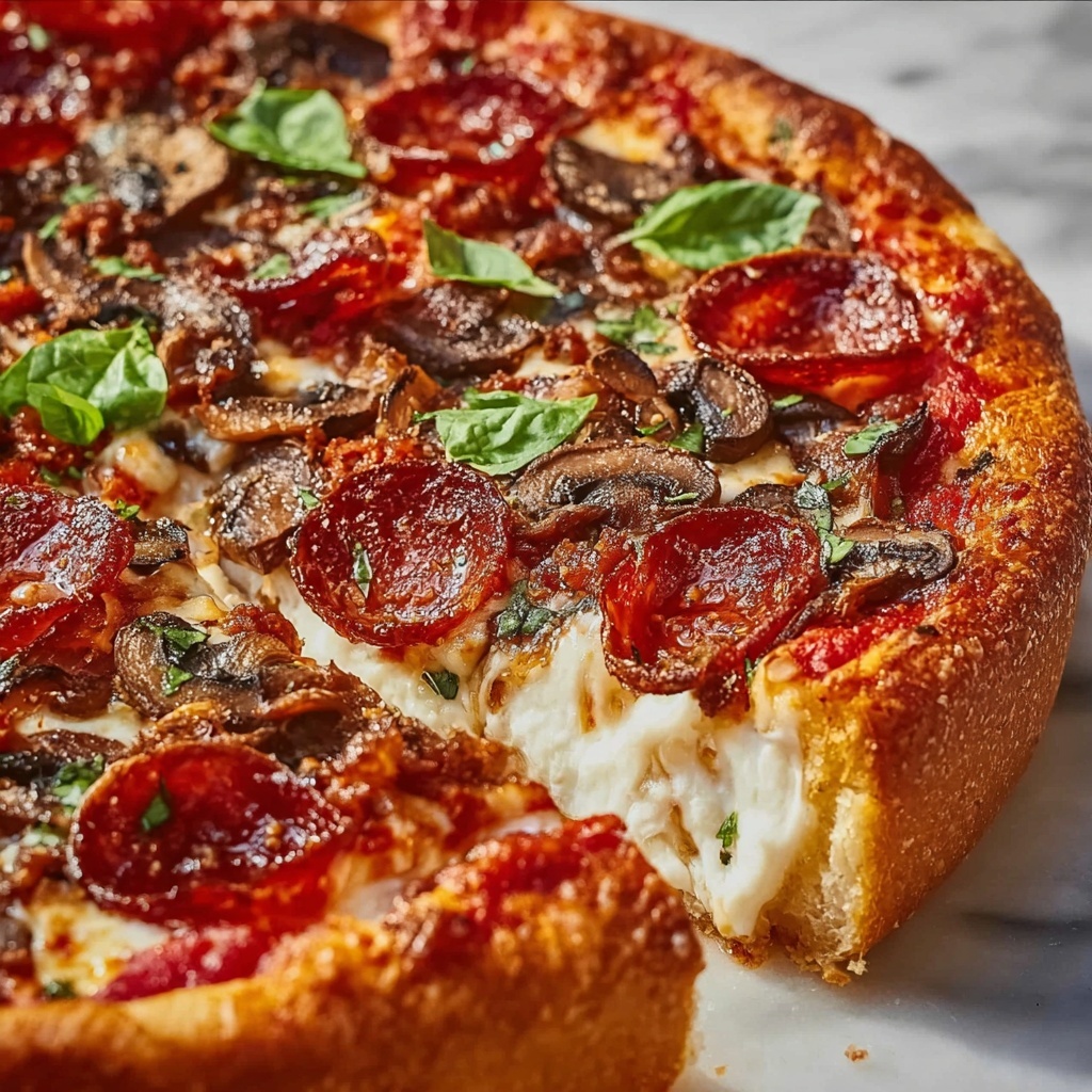 Stuffed Deep Dish Pizza Pie Recipe - Recipe Image