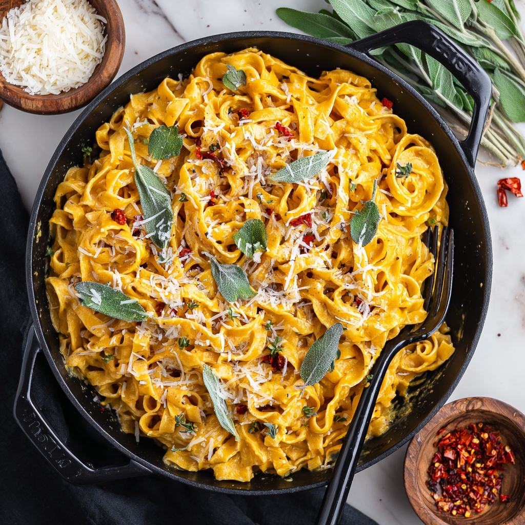 Pumpkin Alfredo Pasta – Creamy Fall Comfort Recipe - Recipe Image