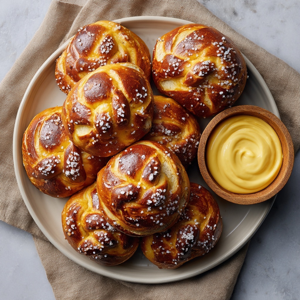 Soft Pretzel Knots with Cheddar Cheese Dip Recipe - Recipe Image