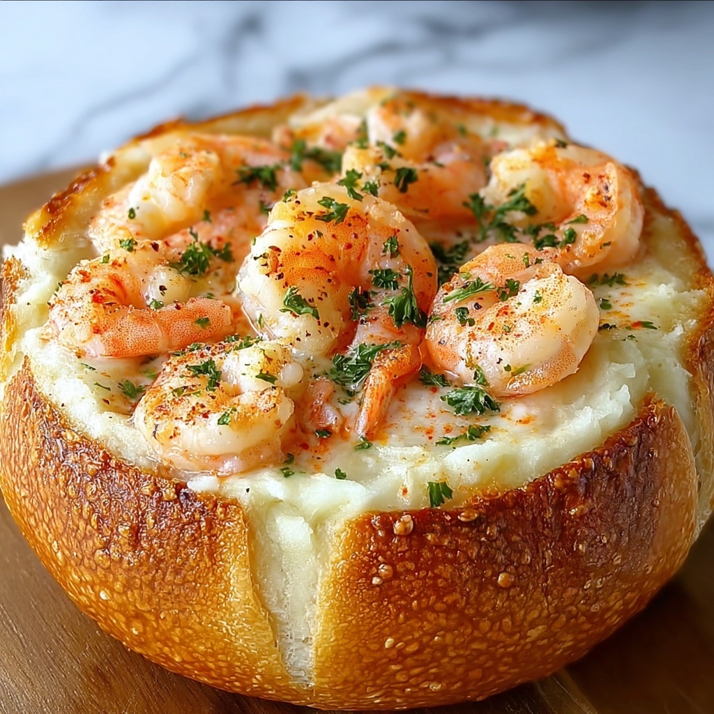 Stuffed Seafood Bread Bowl Recipe - Recipe Image