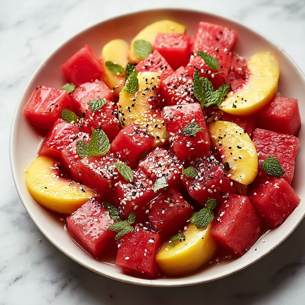 Peach Watermelon Salad: A Refreshing Summer Favorite Recipe - Recipe Image
