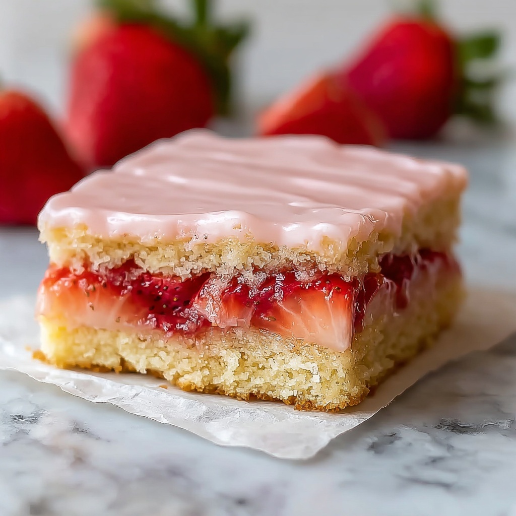 Strawberry Lemon Blondies Recipe - Recipe Image