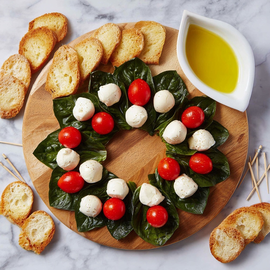Caprese Christmas Wreath Appetizer Recipe - Recipe Image