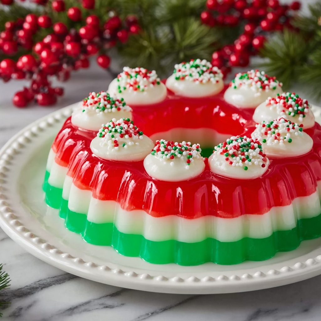 Christmas Jello Salad with Pineapple and Coconut Milk Recipe - Recipe Image