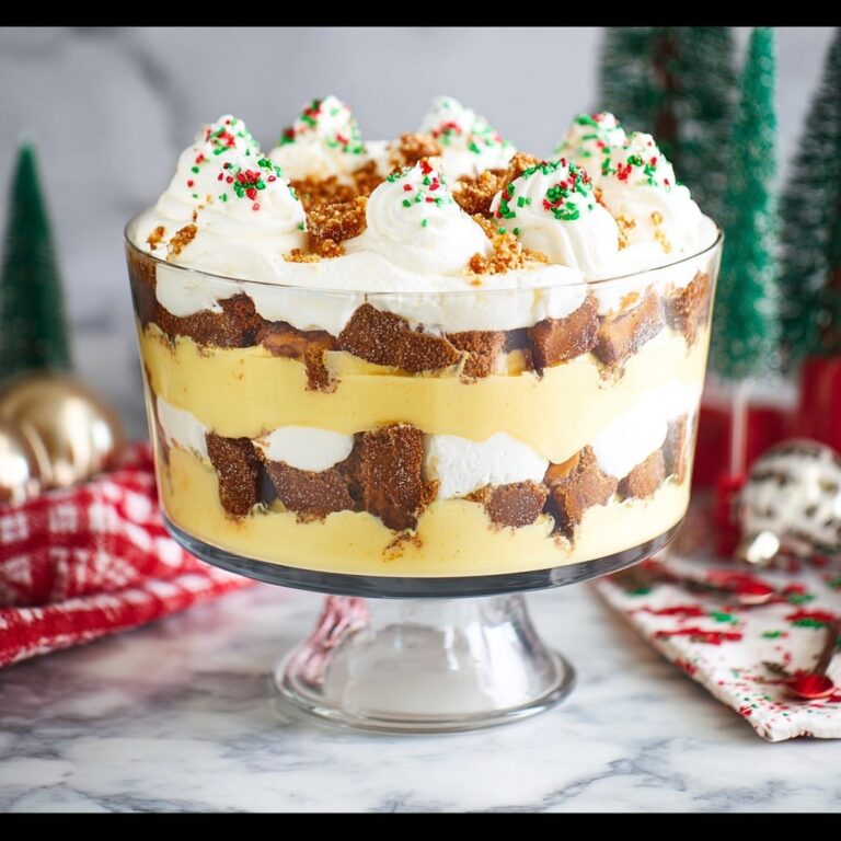 Gingerbread Trifle with Caramel, Toffee, and Marshmallow Whip Recipe