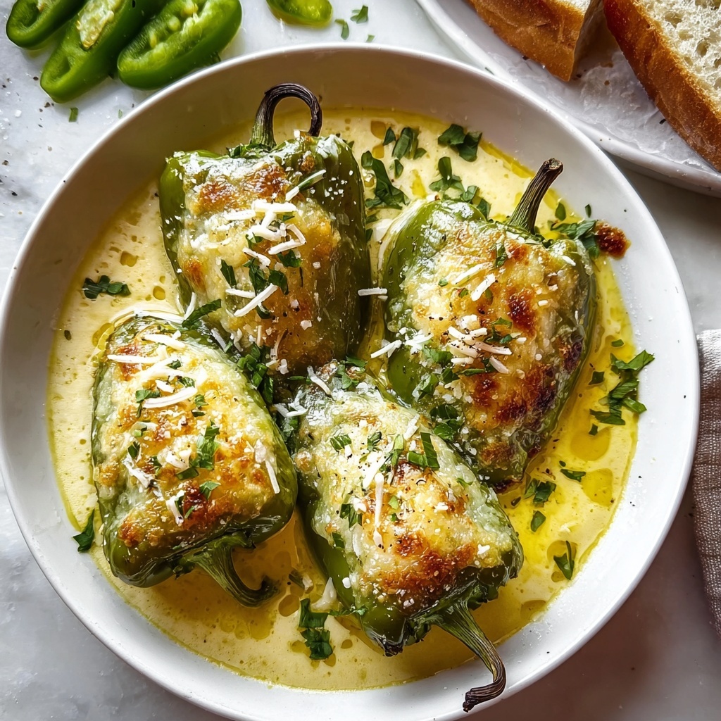 Savory Cheese-Stuffed Banana Peppers Soup Recipe - Recipe Image