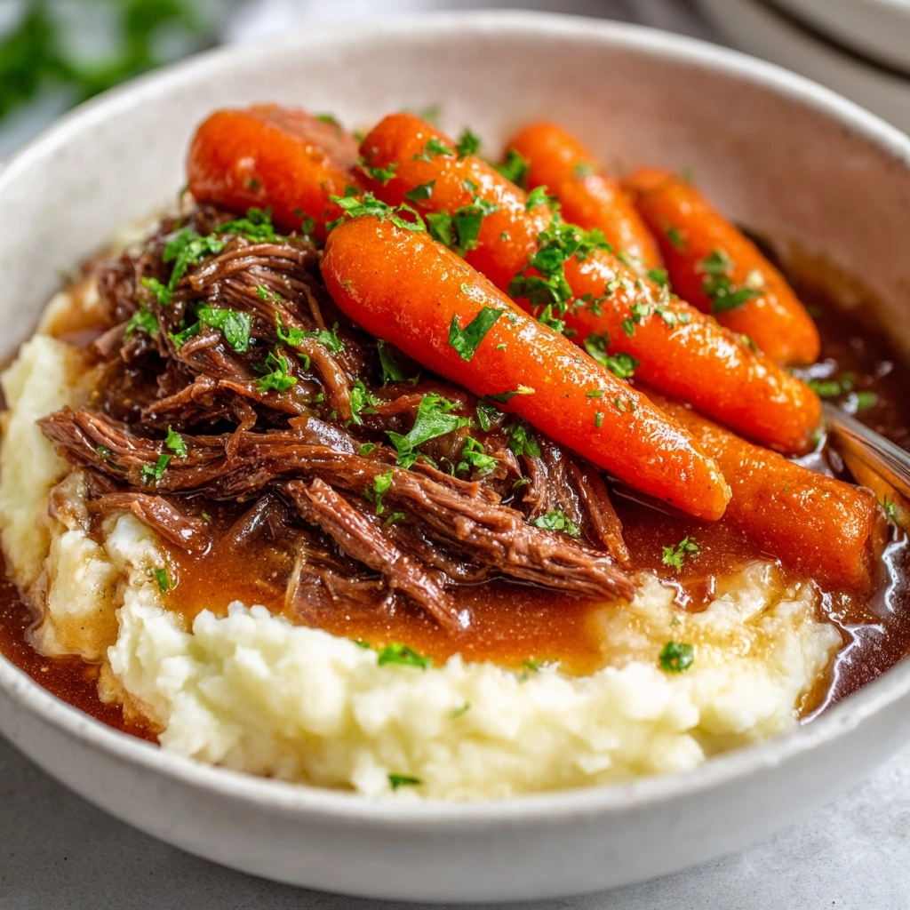 Slow Cooker Garlic Herb Pot Roast Recipe - Recipe Image