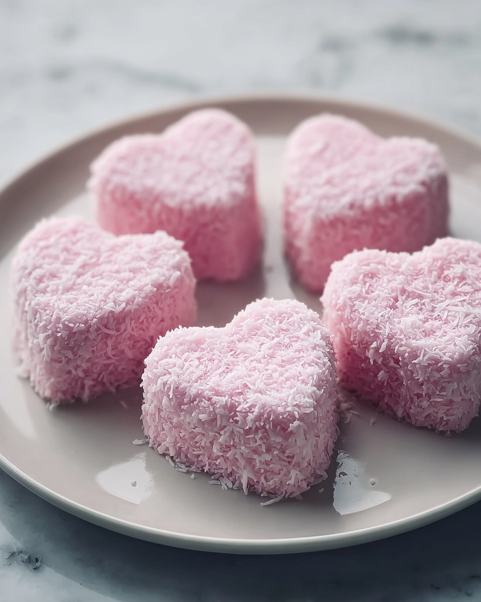 Pink Creamy Coconut Hearts Recipe - Recipe Image
