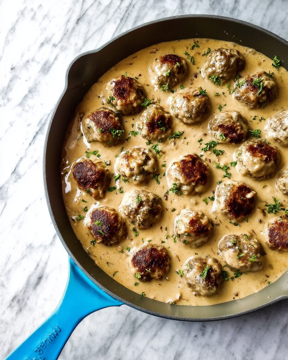 Swedish Meatballs with Creamy Gravy Recipe - Recipe Image