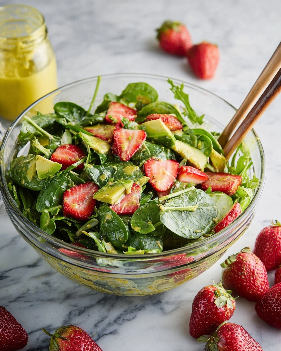 Strawberry Spinach Salad with Mango Dressing Recipe - Recipe Image