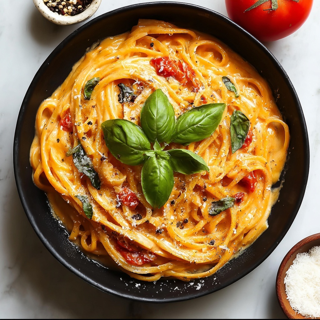High Protein Creamy Roasted Red Pepper Pasta Recipe - Recipe Image