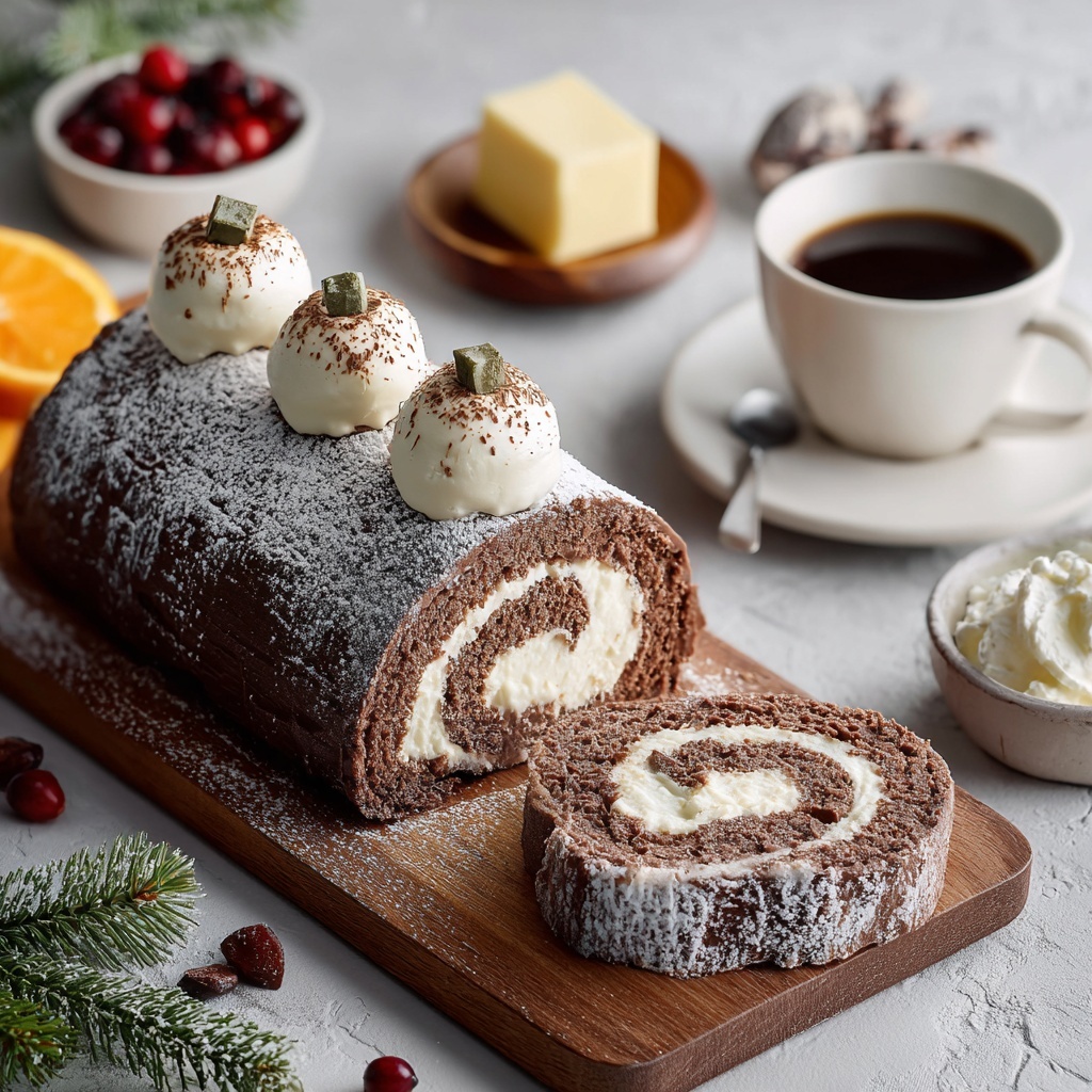 Classic Yule Log Cake (Bûche de Noël) Recipe - Recipe Image