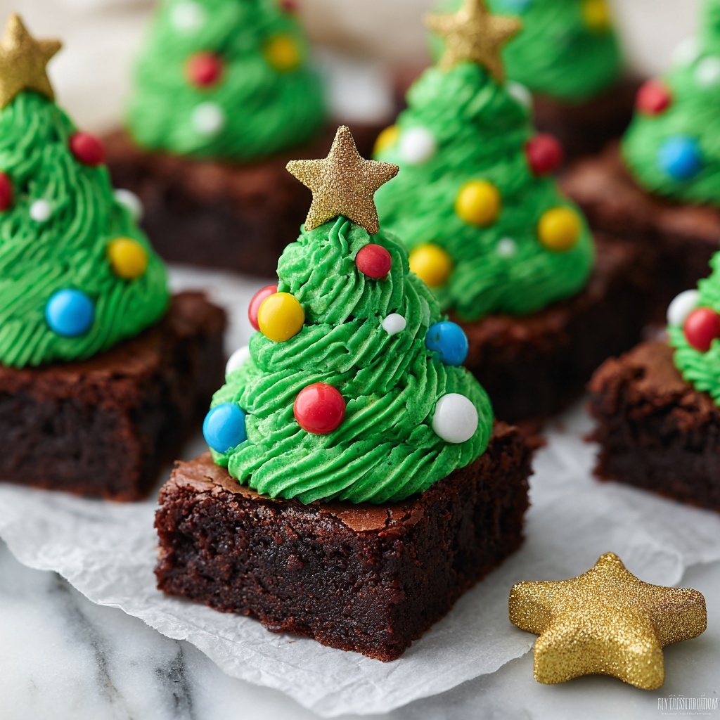 Christmas Tree Brownies Recipe - Recipe Image