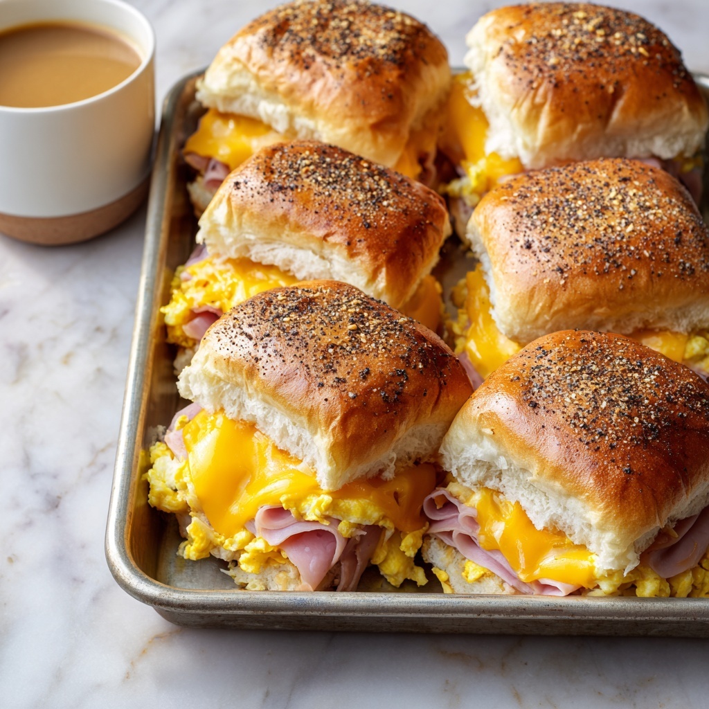 Mini Breakfast Sliders with Cheesy Savory Fillings on Sweet Hawaiian Rolls Recipe - Recipe Image