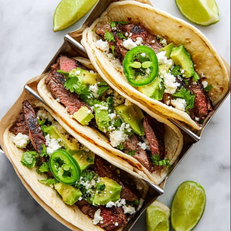 Skirt Steak Tacos with Avocado and Cilantro Recipe