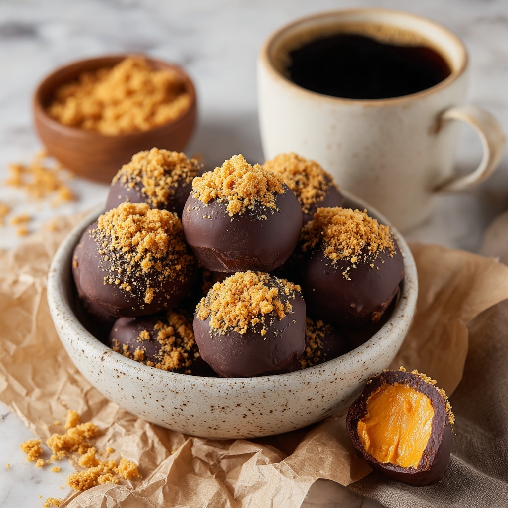 Chocolate-Dipped Pumpkin Cheesecake Truffles Recipe - Recipe Image