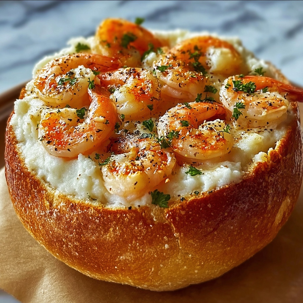 Stuffed Seafood Bread Bowl Recipe - Recipe Image