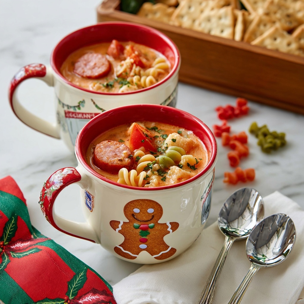 Christmas Soup Recipe with Pasta, Cheese, and Sausage Recipe - Recipe Image