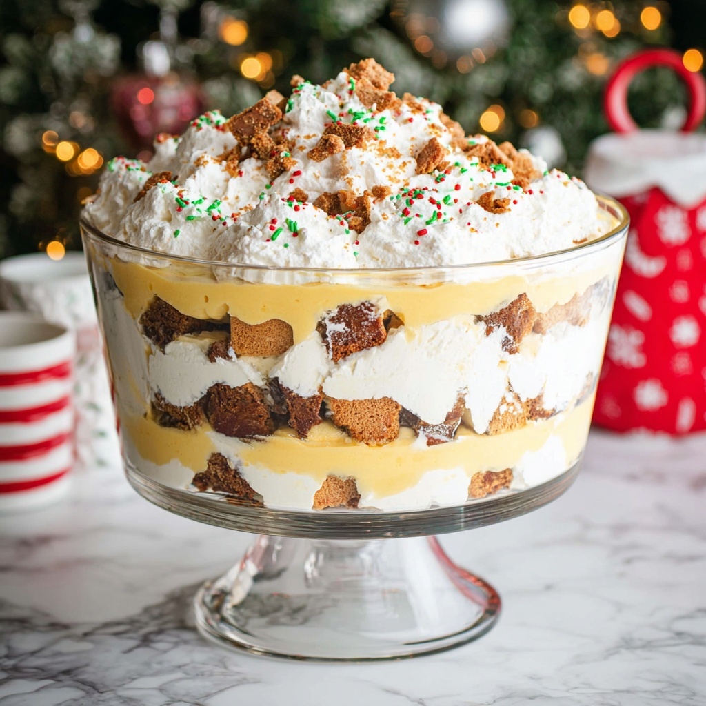 Gingerbread Trifle with Caramel, Toffee, and Marshmallow Whip Recipe - Recipe Image