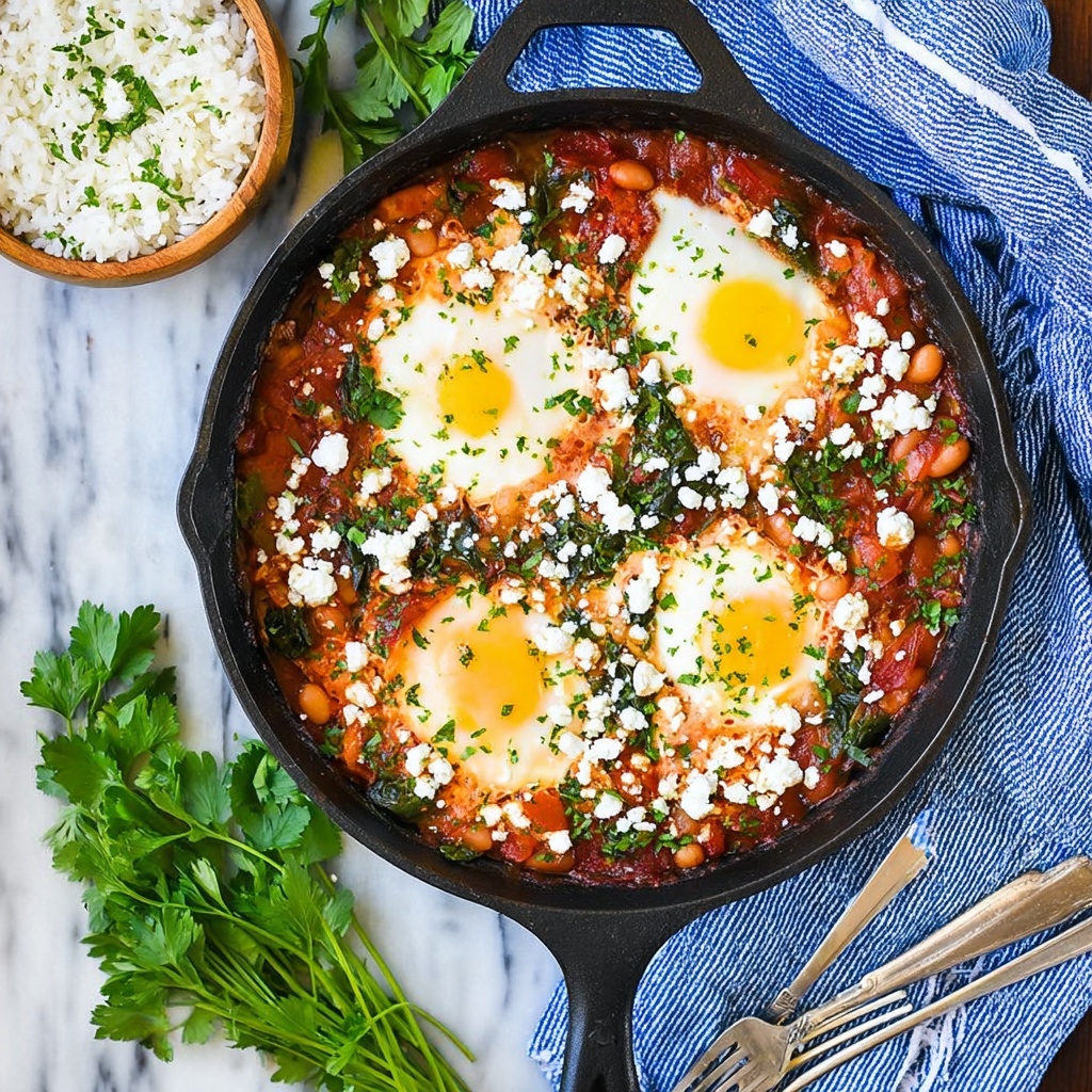 Shakshuka with Spinach and White Beans Recipe - Recipe Image